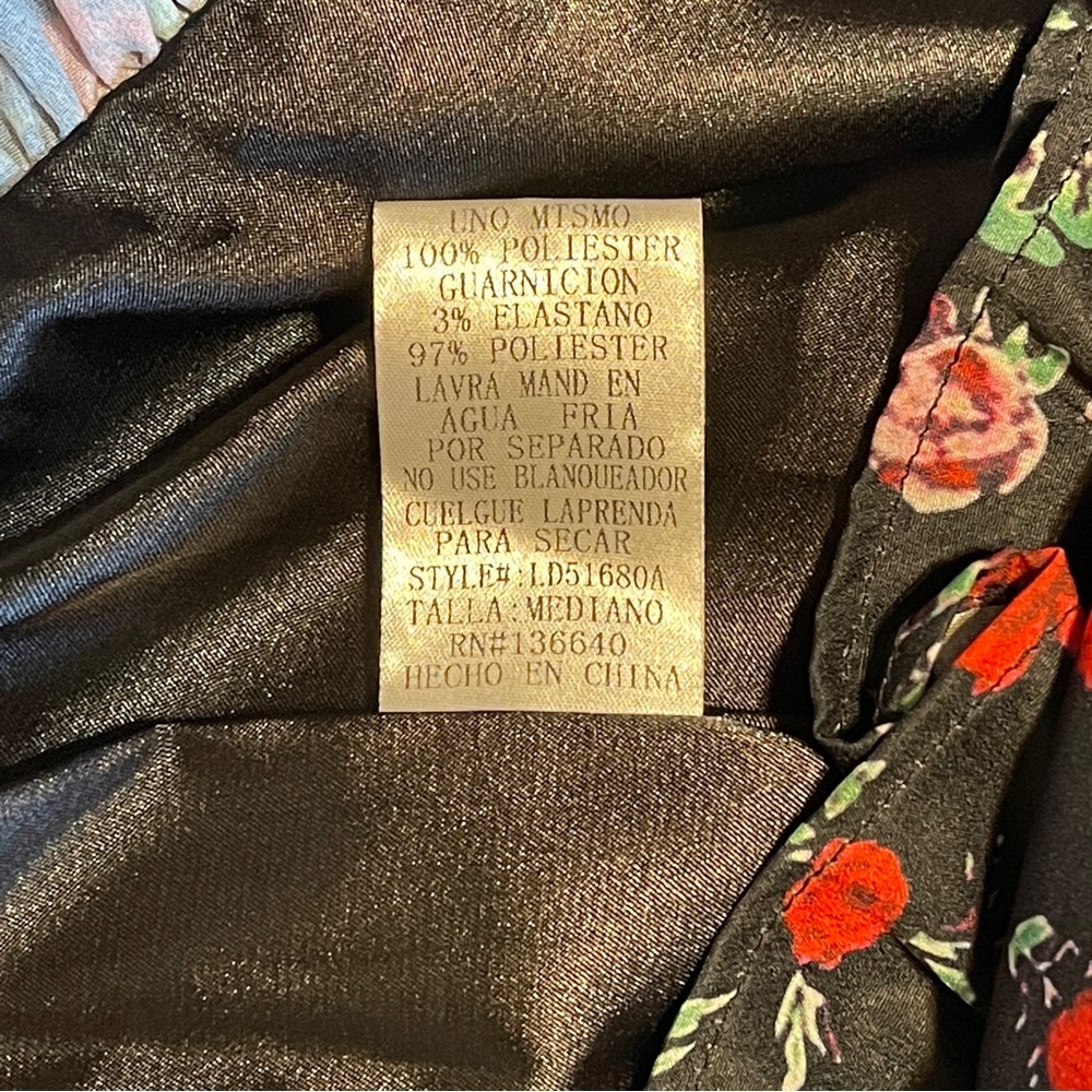 L’atiste by Amy Ruched Mini Dress Mixed Print Floral Bodycon Party Medium NWT - Picture 11 of 11